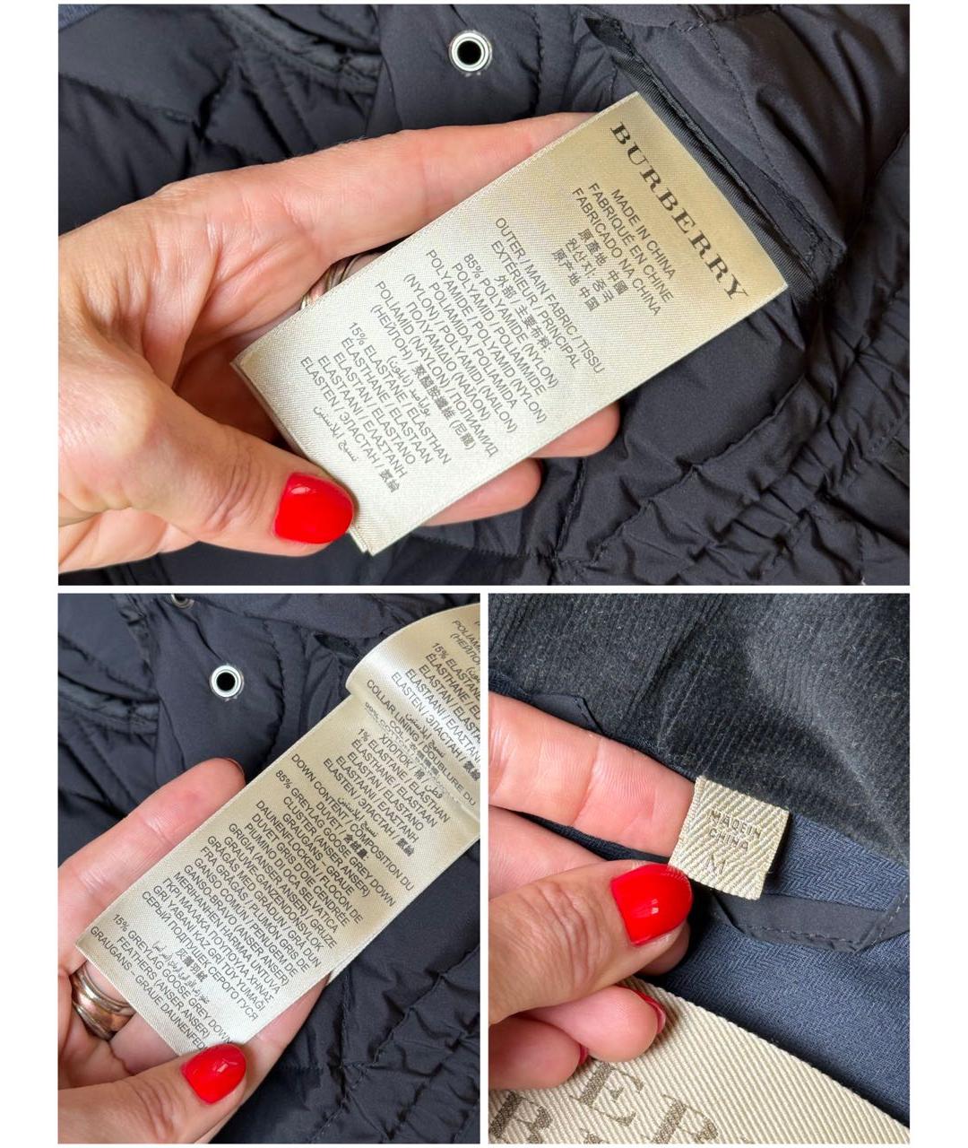 BURBERRY Черная полиамидовая куртка, фото 7