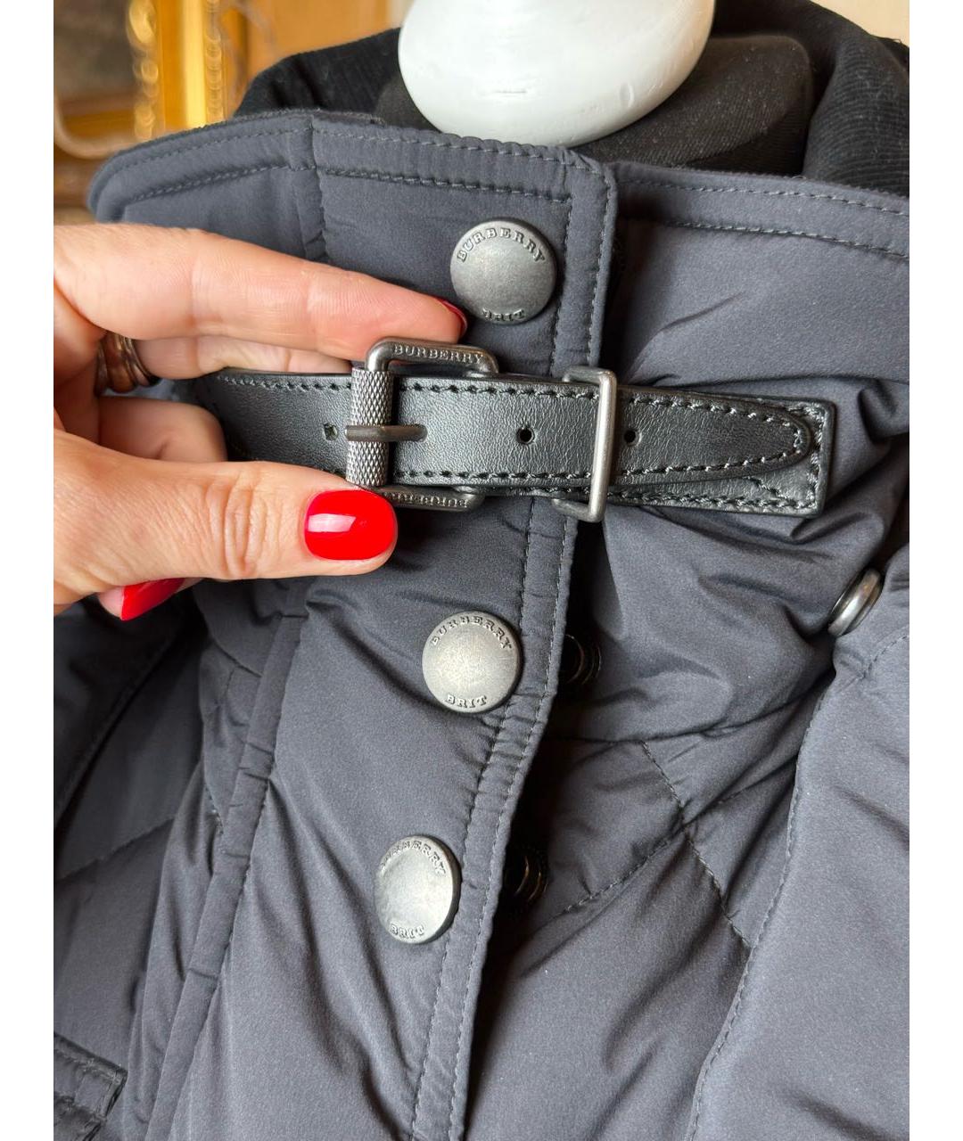 BURBERRY Черная полиамидовая куртка, фото 4