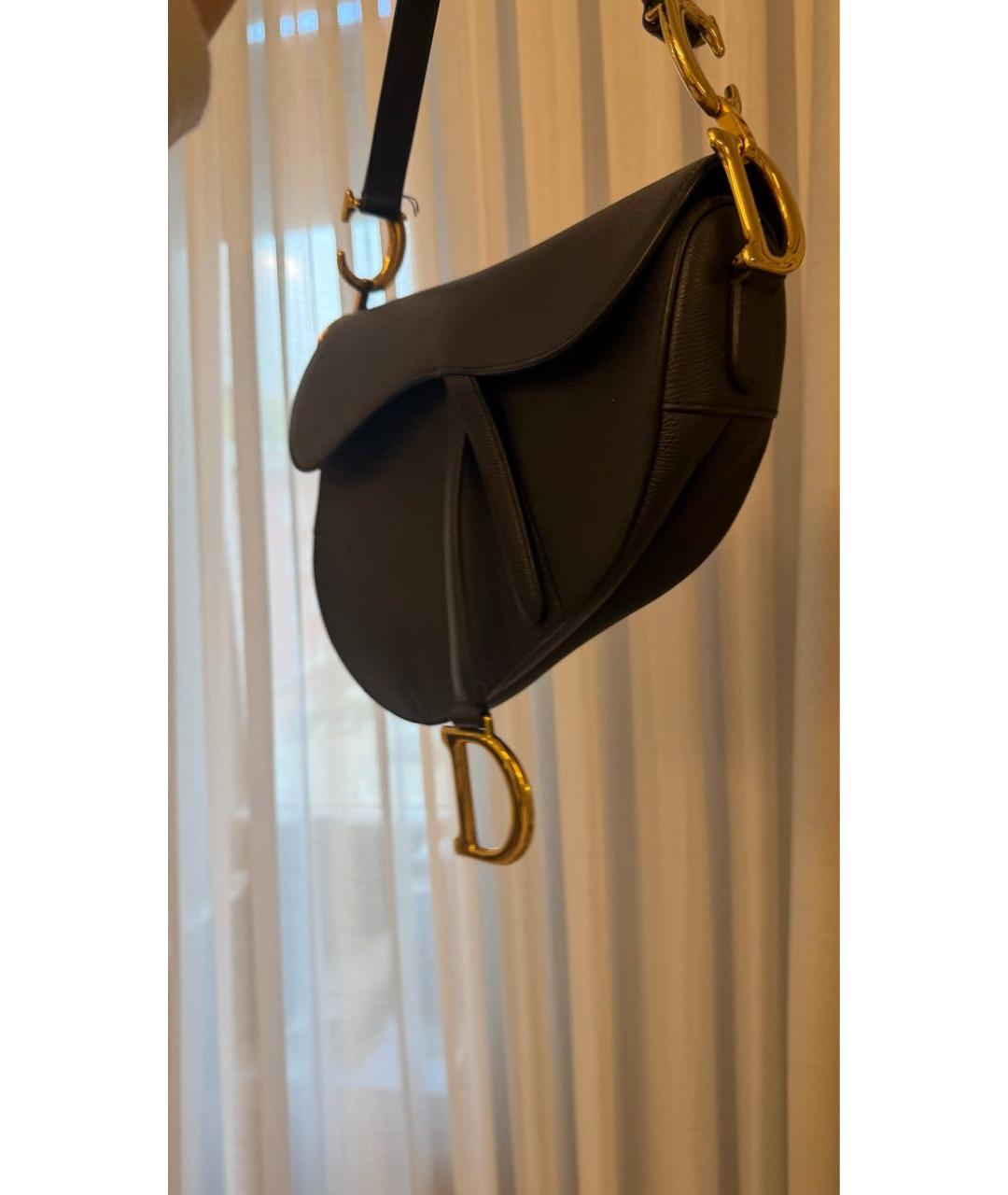 CHRISTIAN DIOR Черная кожаная сумка с короткими ручками, фото 4