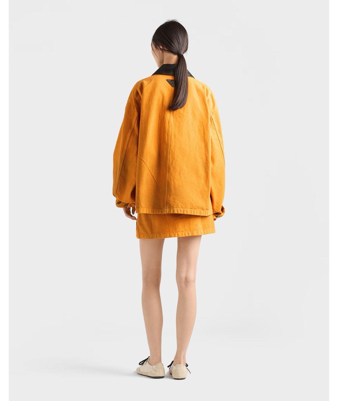 PRADA Оранжевая хлопковая куртка, фото 4