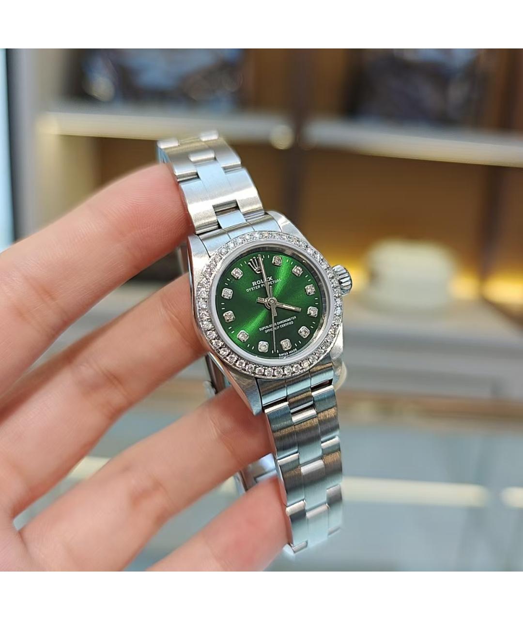 ROLEX Зеленые часы, фото 3