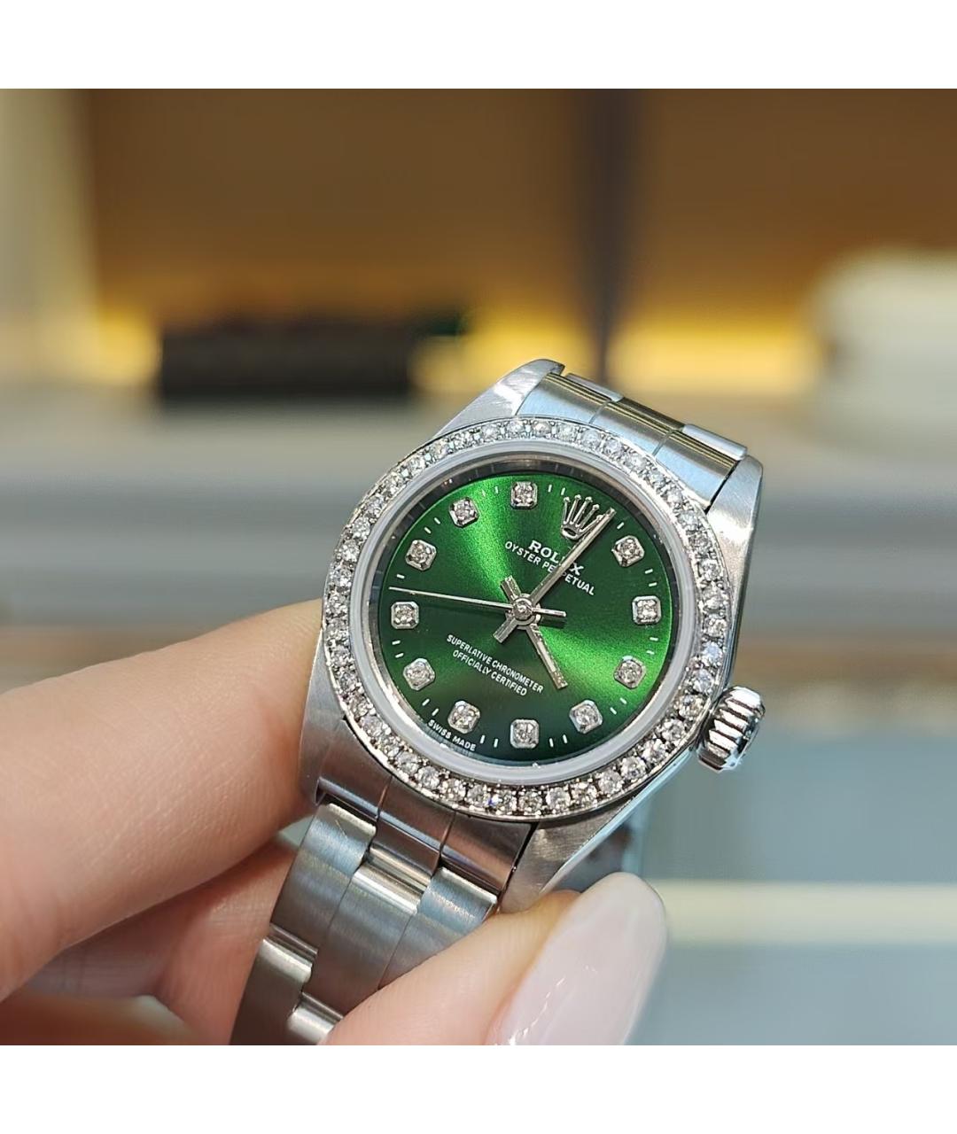 ROLEX Зеленые часы, фото 4