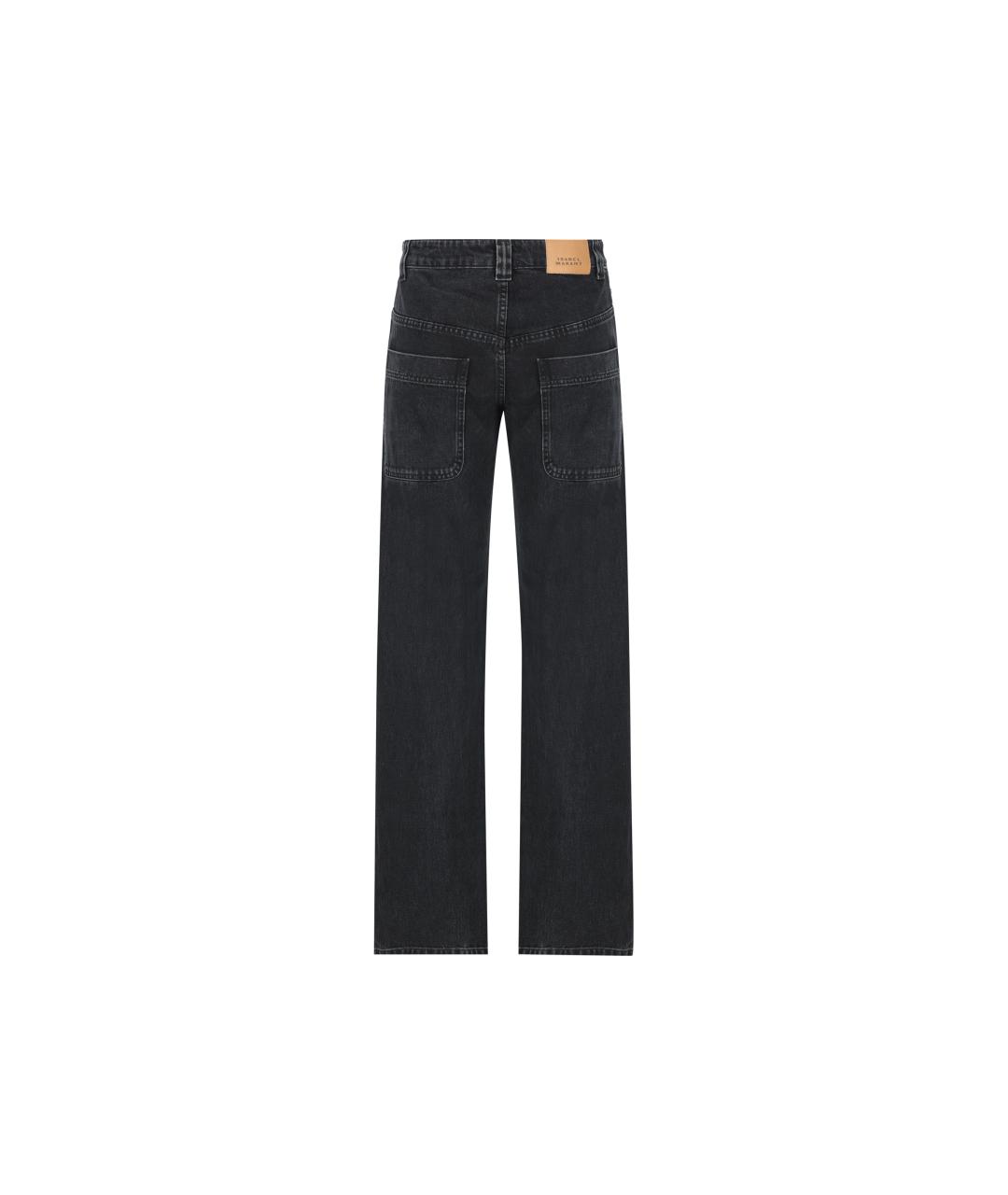 ISABEL MARANT Черные хлопковые прямые джинсы, фото 2