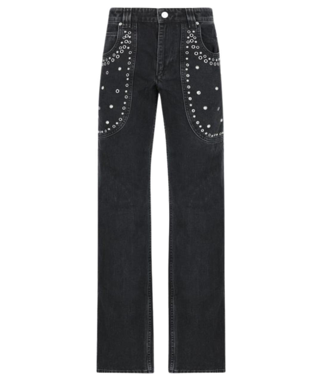ISABEL MARANT Черные хлопковые прямые джинсы, фото 1