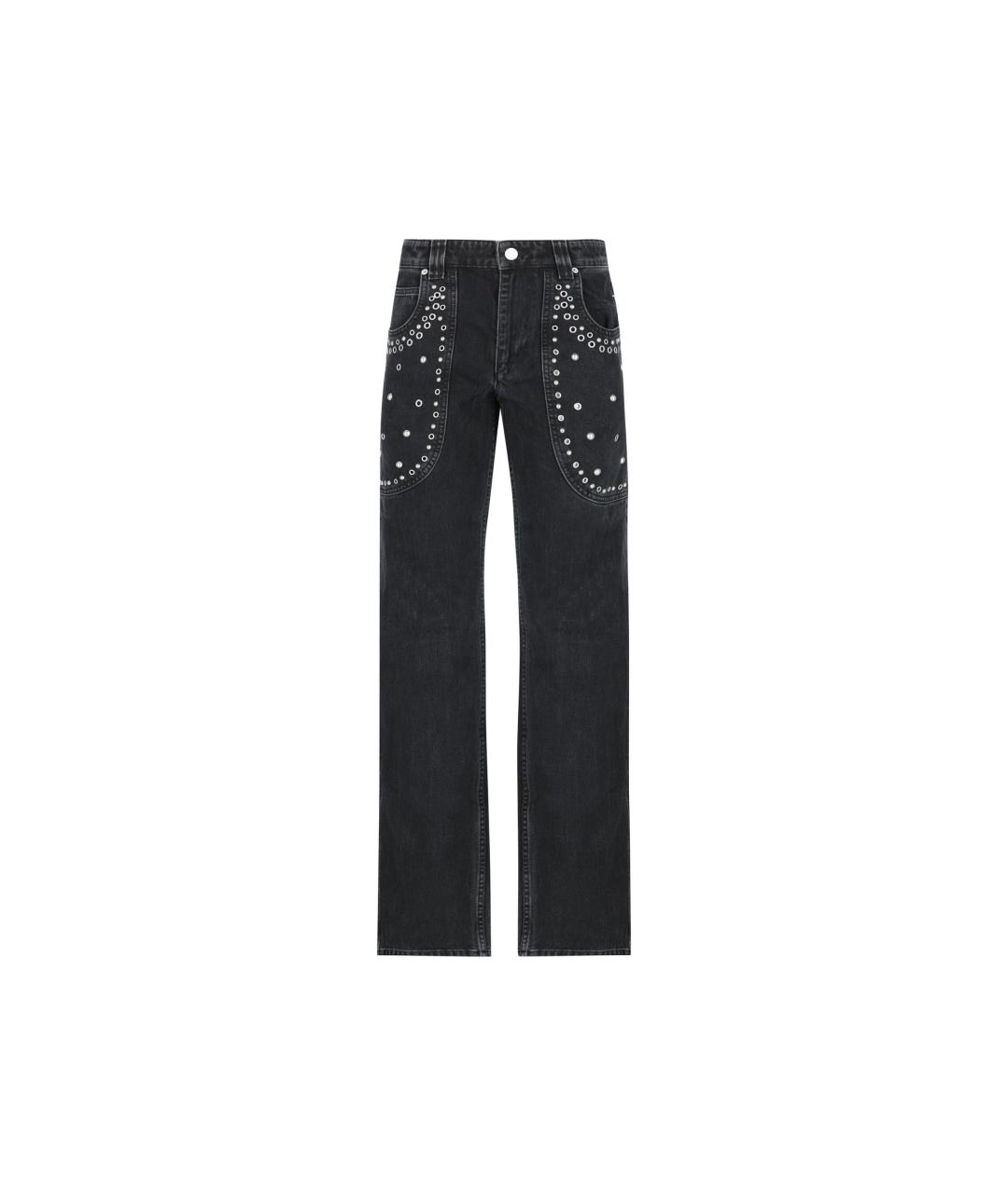 ISABEL MARANT Черные хлопковые прямые джинсы, фото 5