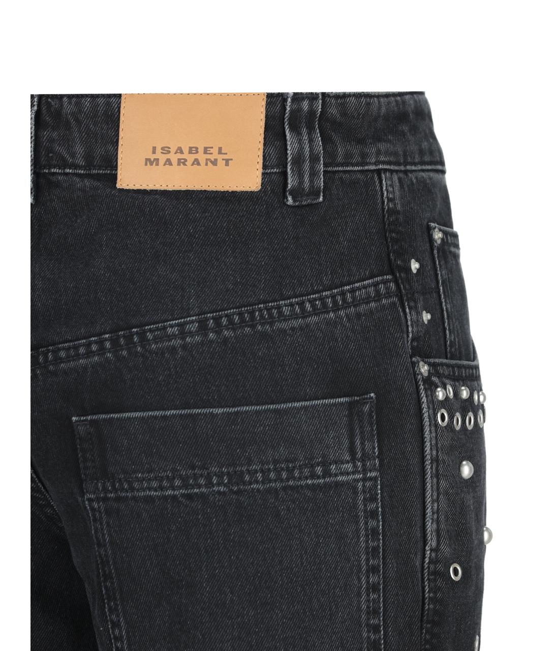 ISABEL MARANT Черные хлопковые прямые джинсы, фото 4