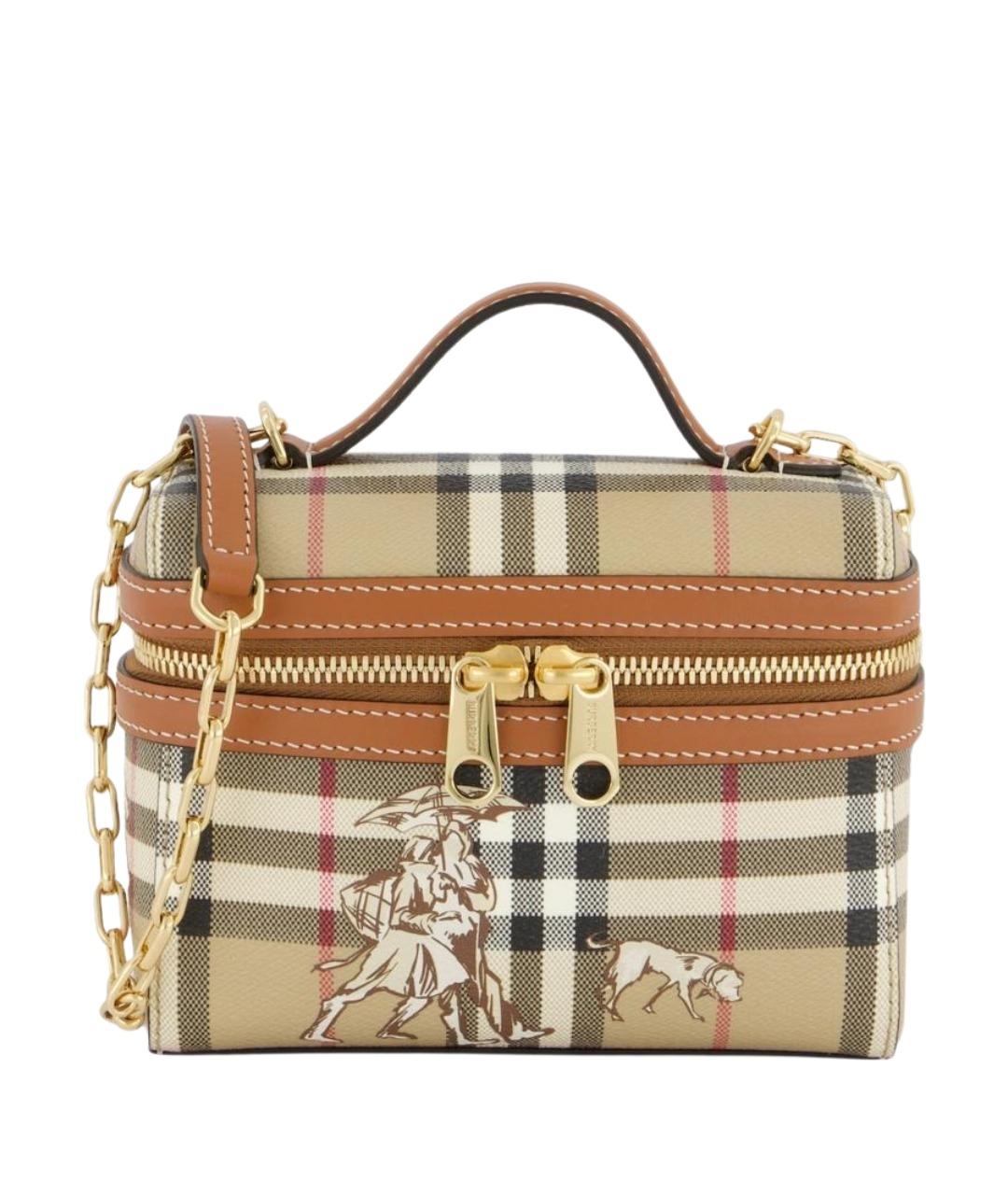 BURBERRY Бежевая сумка через плечо из канвы, фото 1