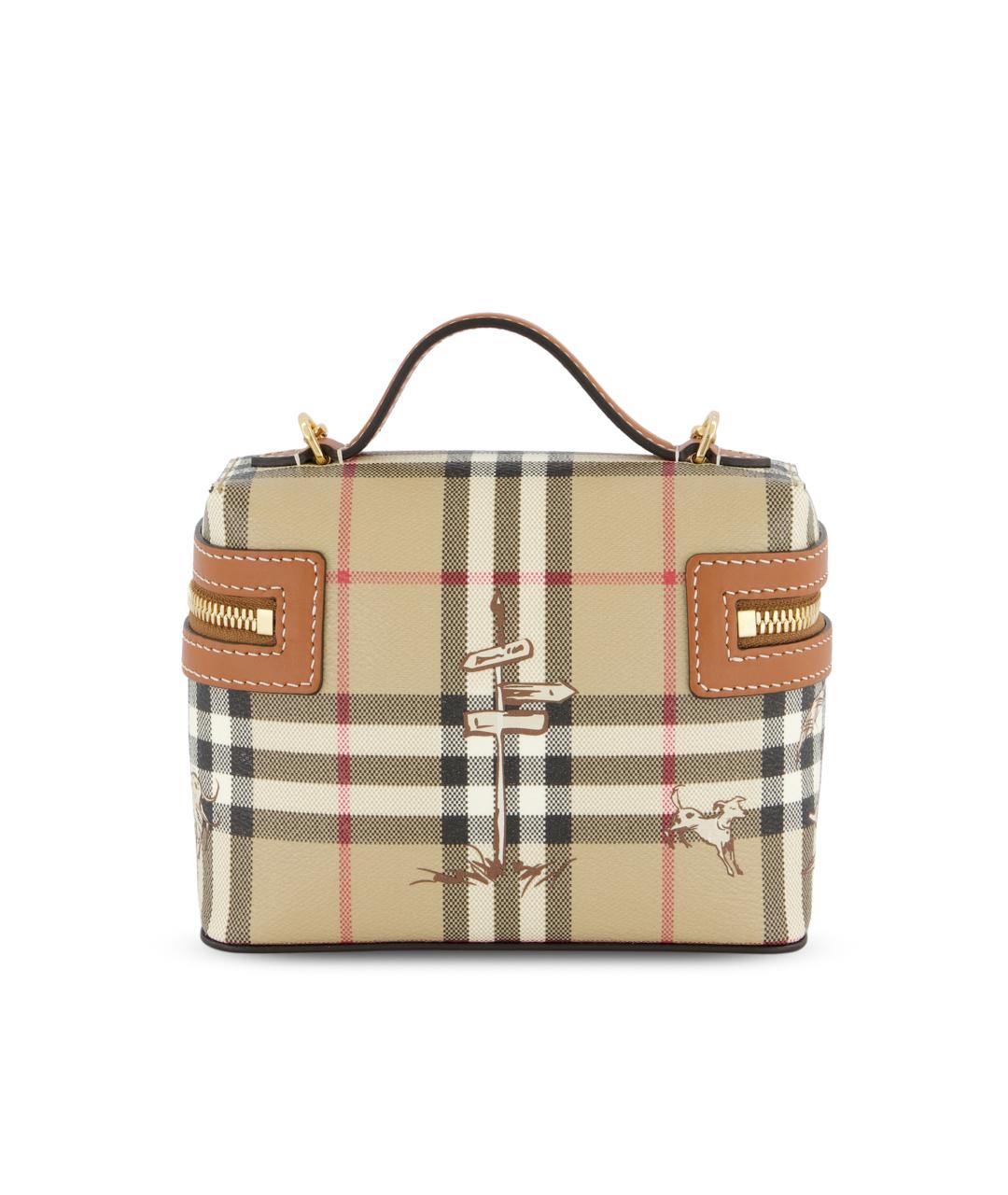 BURBERRY Бежевая сумка через плечо из канвы, фото 2