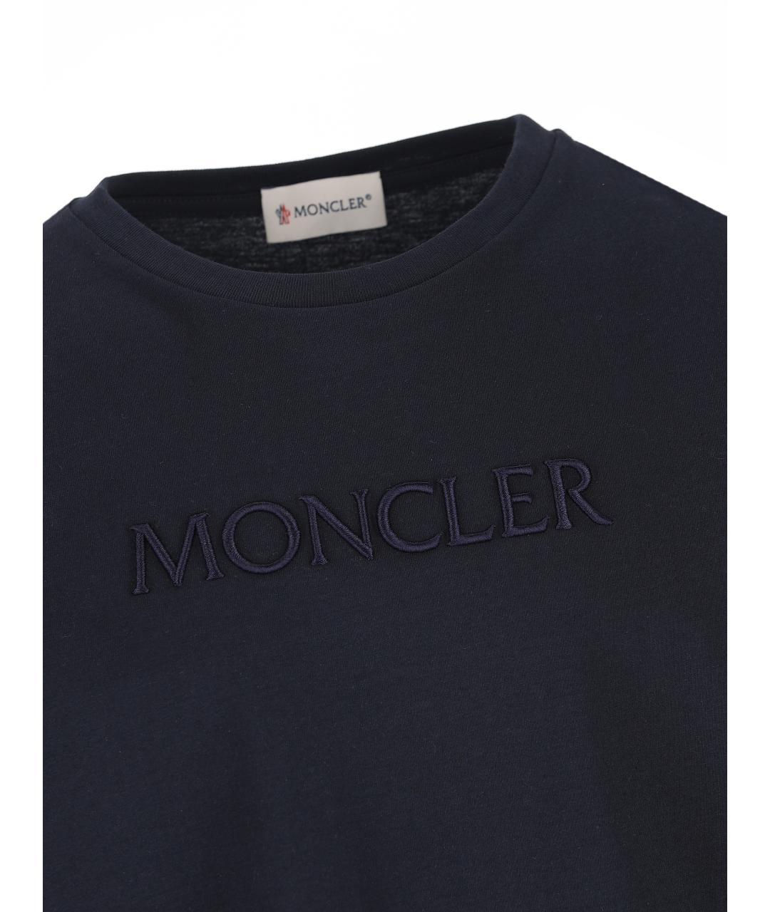 MONCLER KIDS Темно-синий хлопковый детская футболка / топ, фото 3