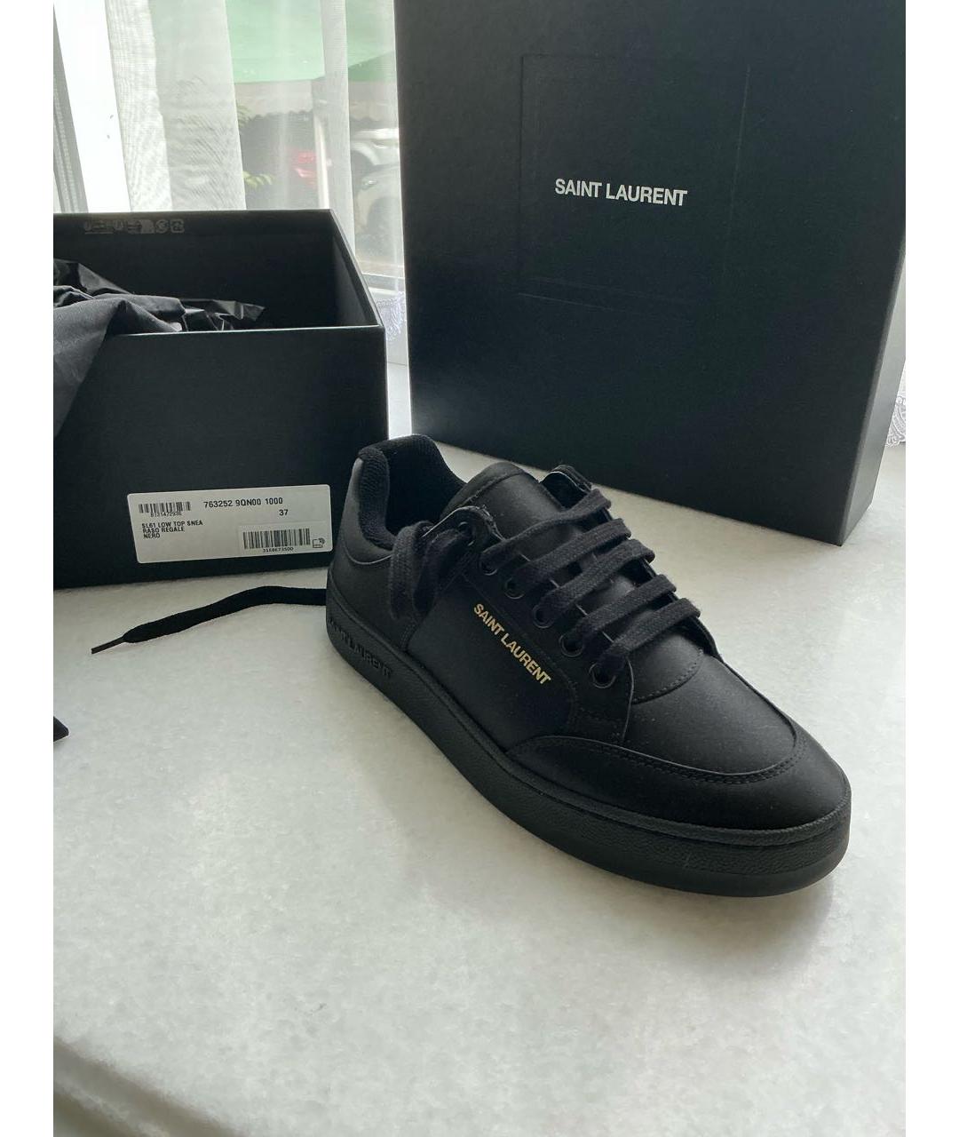 SAINT LAURENT Черные текстильные кеды, фото 3
