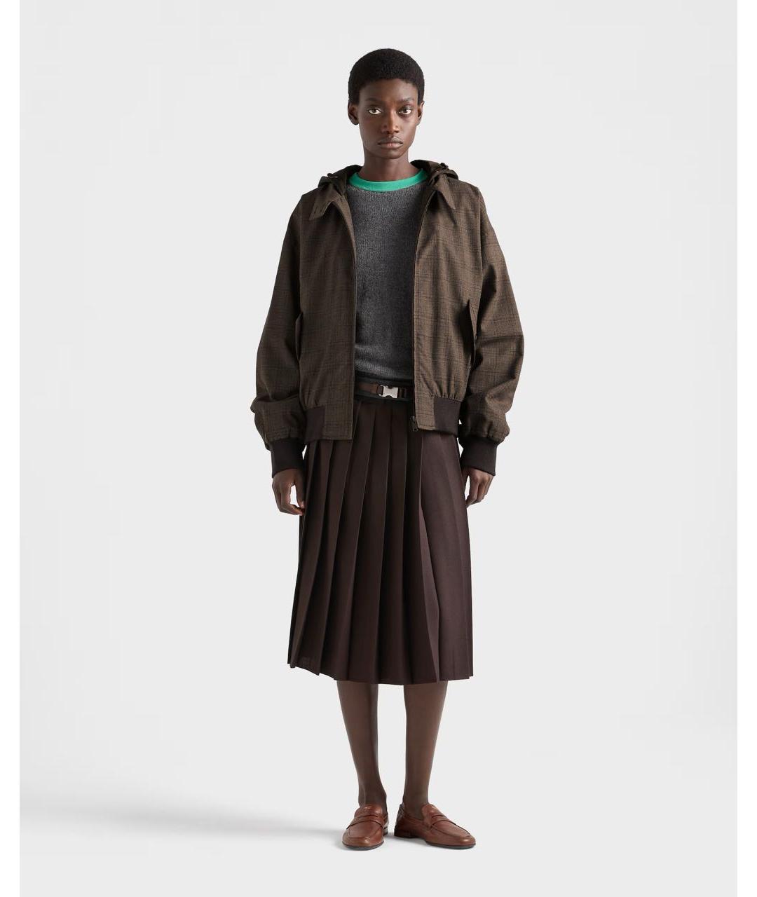 PRADA Коричневая шерстяная куртка, фото 2
