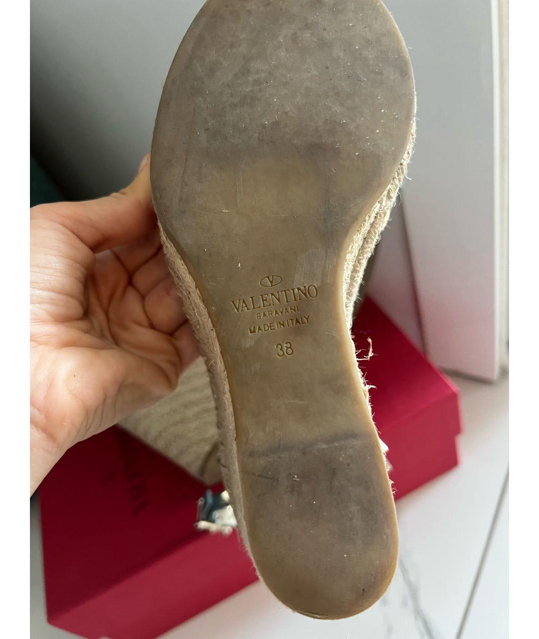 VALENTINO Голубые кожаные босоножки, фото 4
