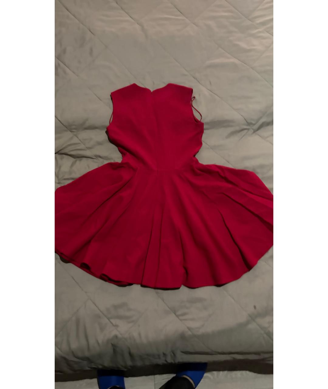ALEXANDER MCQUEEN Фуксия ацетатное повседневное платье, фото 2