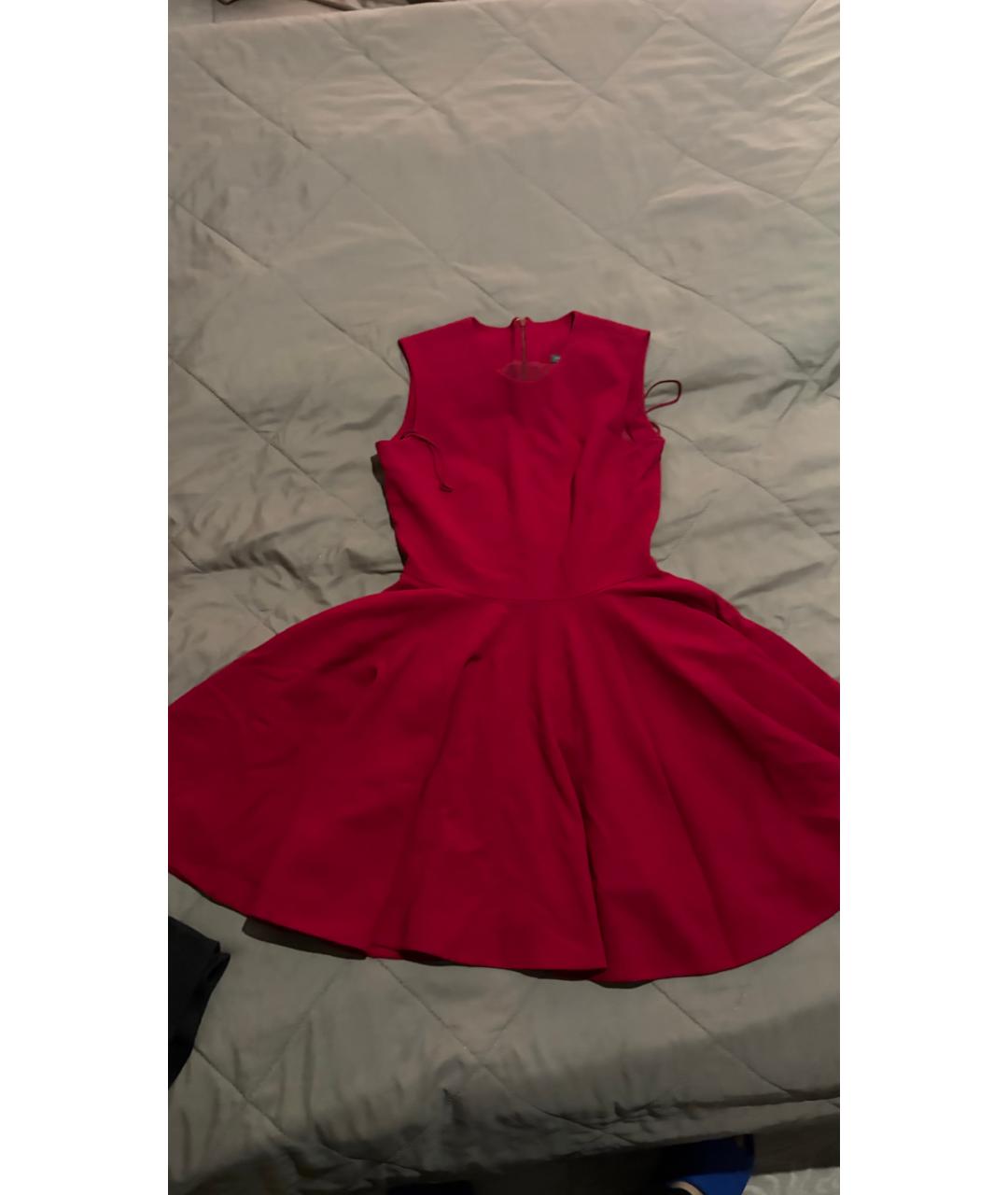 ALEXANDER MCQUEEN Фуксия ацетатное повседневное платье, фото 4