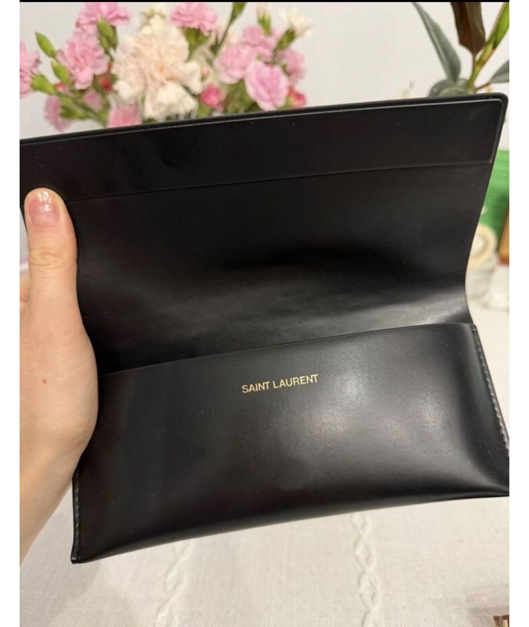 SAINT LAURENT Коричневые пластиковые солнцезащитные очки, фото 2