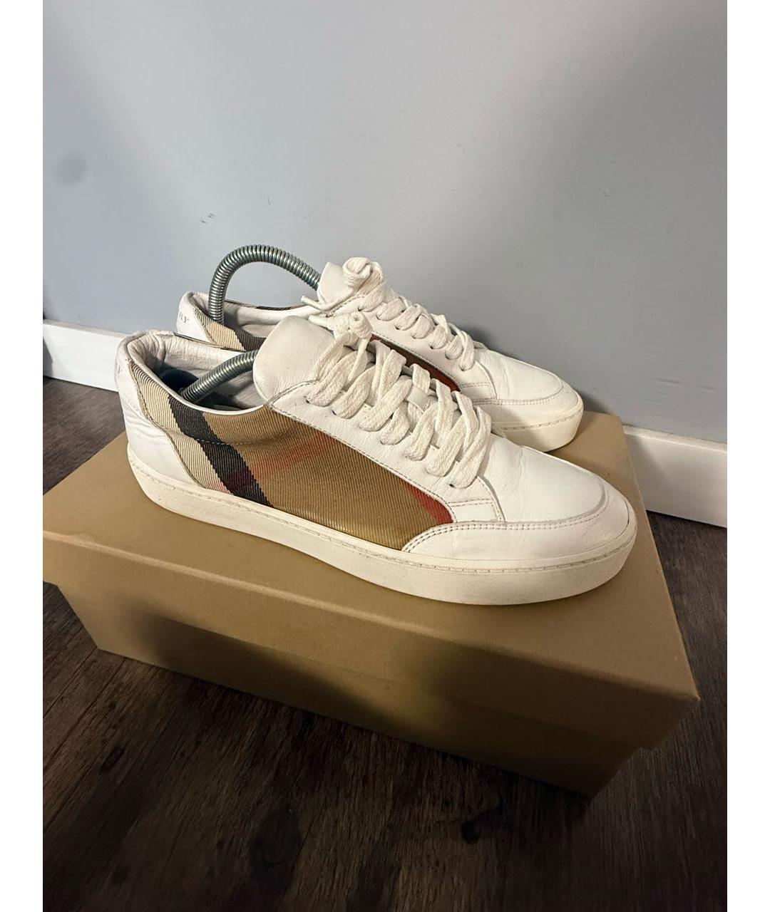 BURBERRY Коричневые кожаные кеды, фото 2