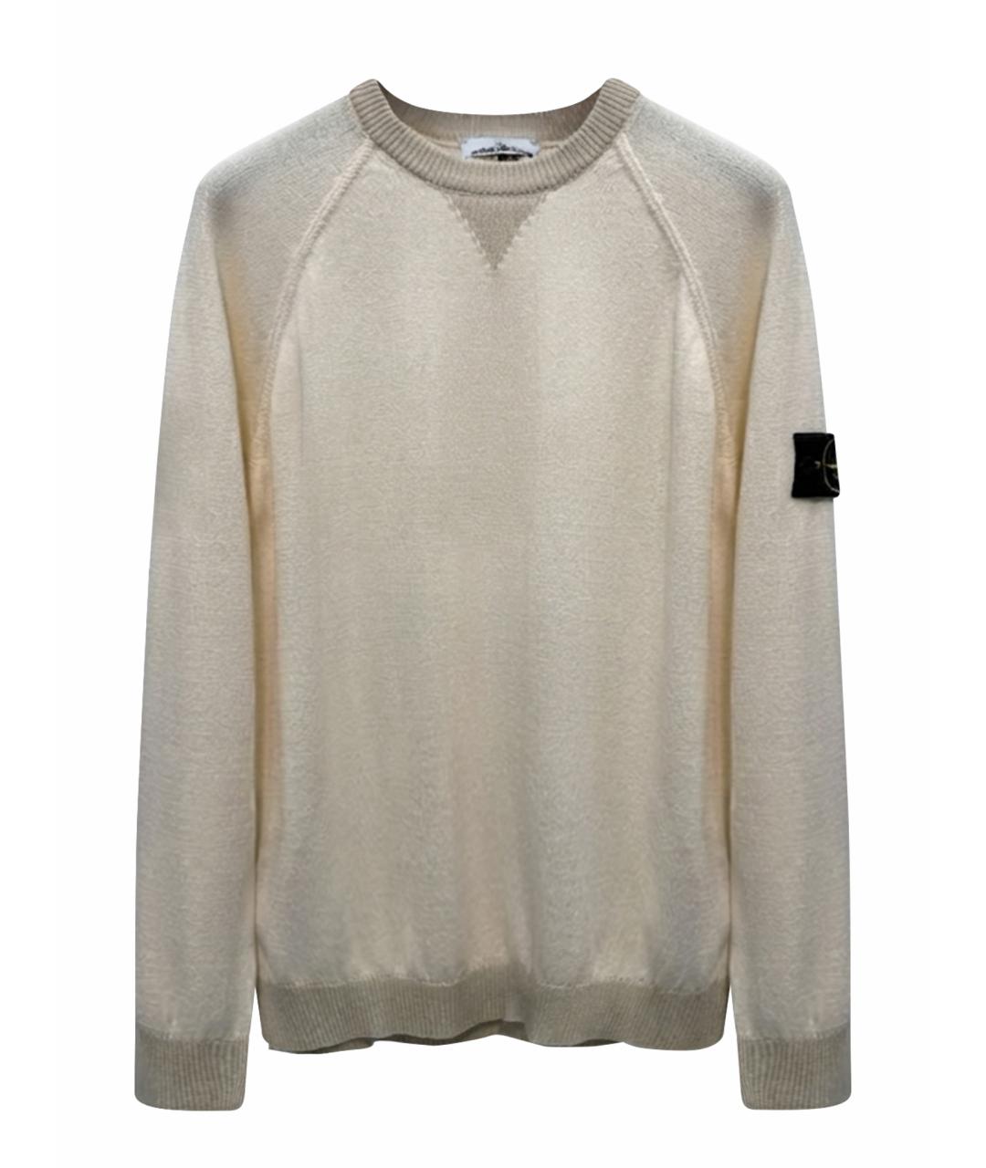 STONE ISLAND Бежевый хлопковый джемпер / свитер, фото 1