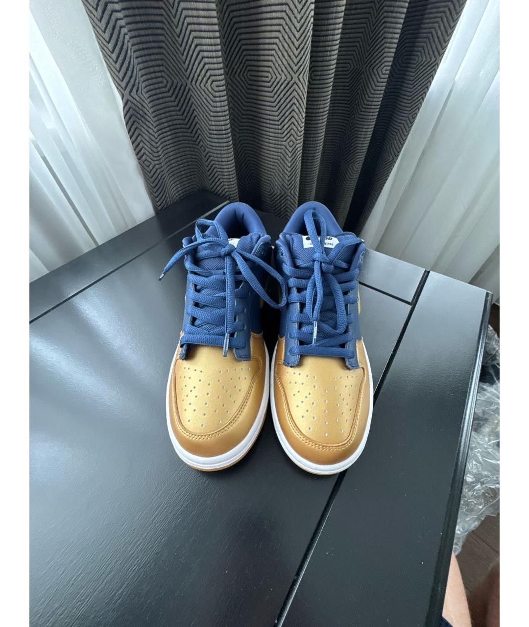 NIKE Синие кожаные низкие кроссовки / кеды, фото 2