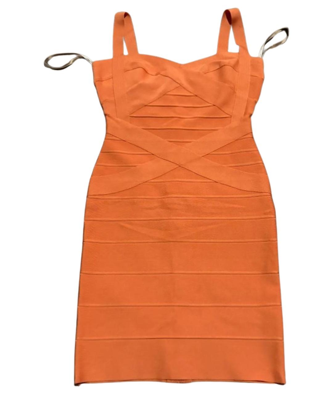 HERVE LEGER Оранжевое коктейльное платье, фото 1
