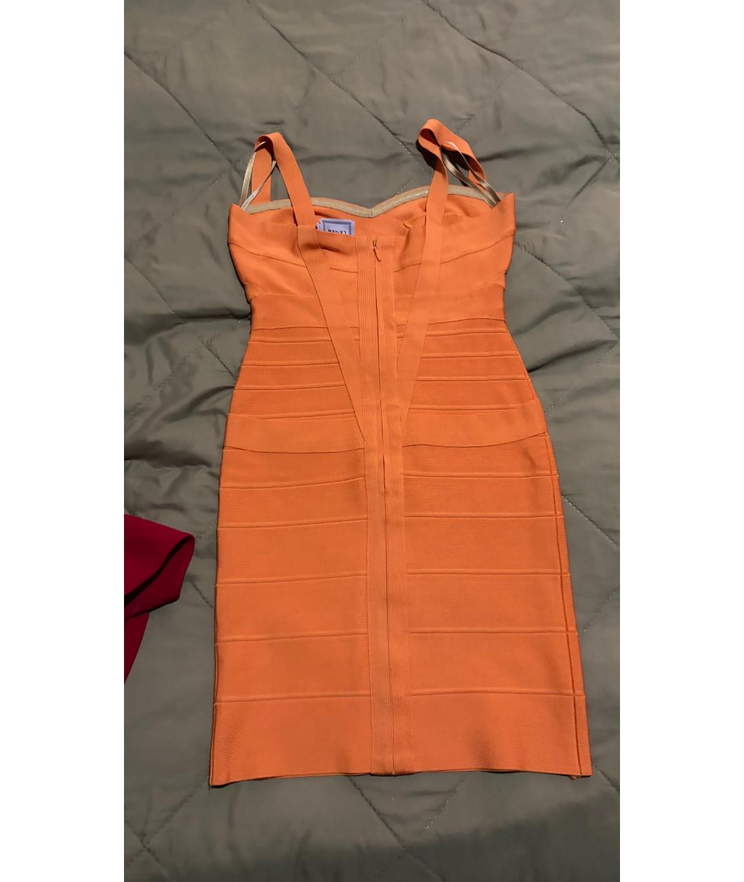 HERVE LEGER Оранжевое коктейльное платье, фото 2