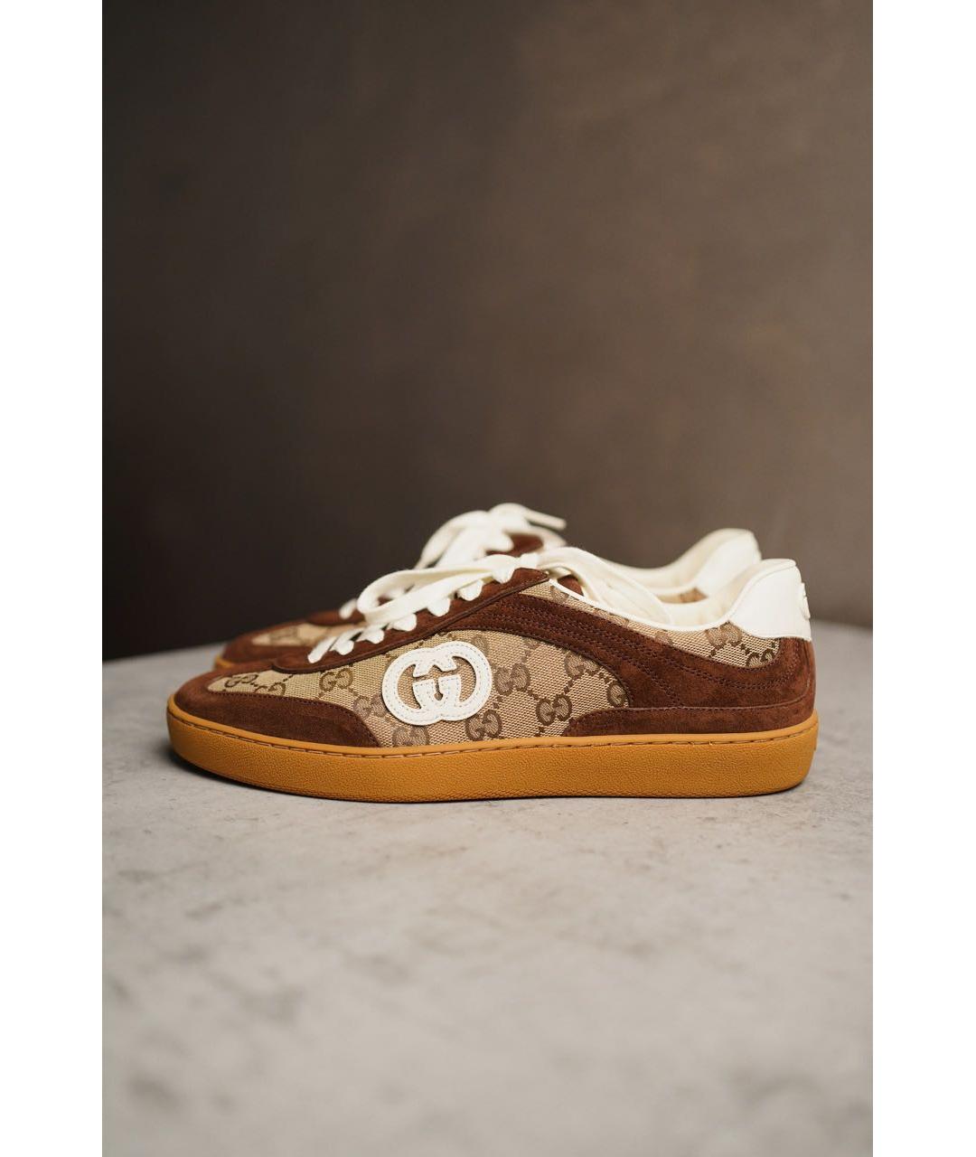 GUCCI Коричневые замшевые кеды, фото 5