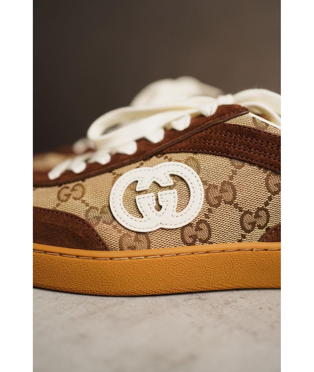 GUCCI Коричневые замшевые кеды, фото 4