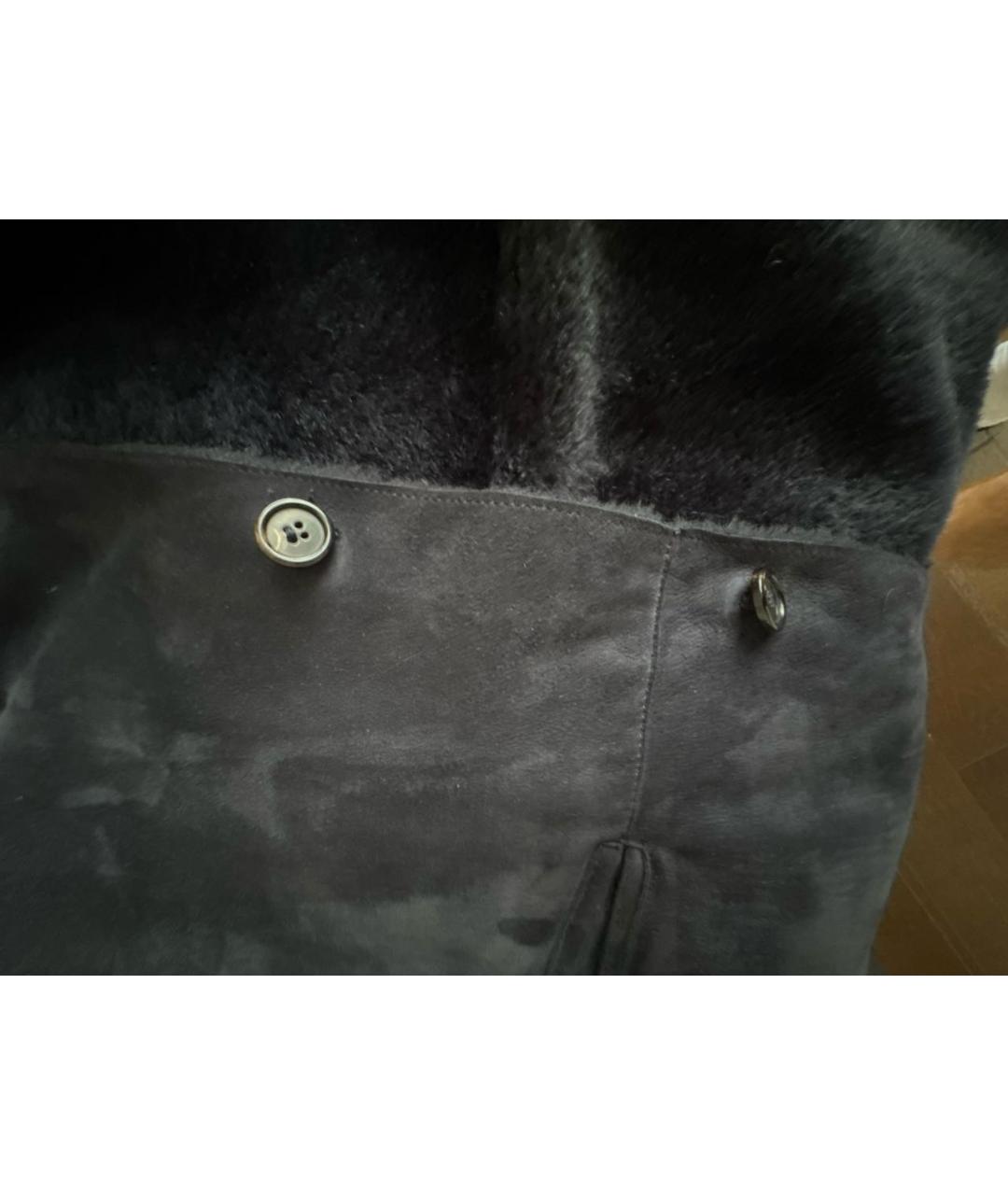 KITON Антрацитовая кожаная дубленка/шуба, фото 4
