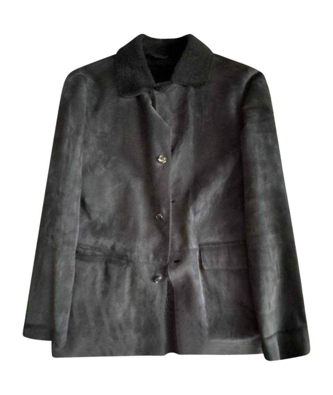 KITON Антрацитовая кожаная дубленка/шуба, фото 1