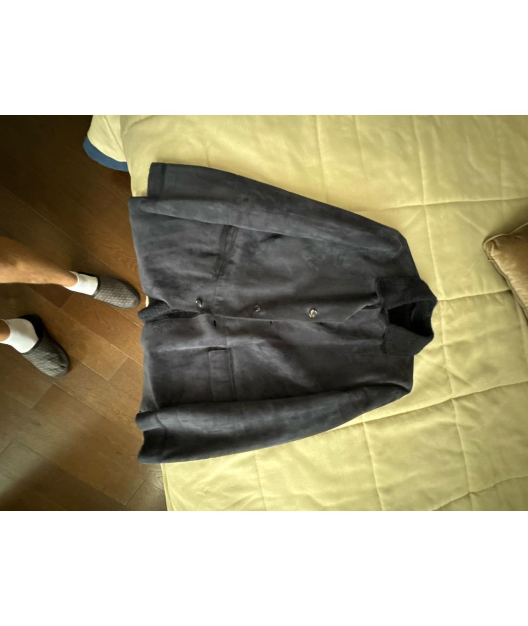 KITON Антрацитовая кожаная дубленка/шуба, фото 5