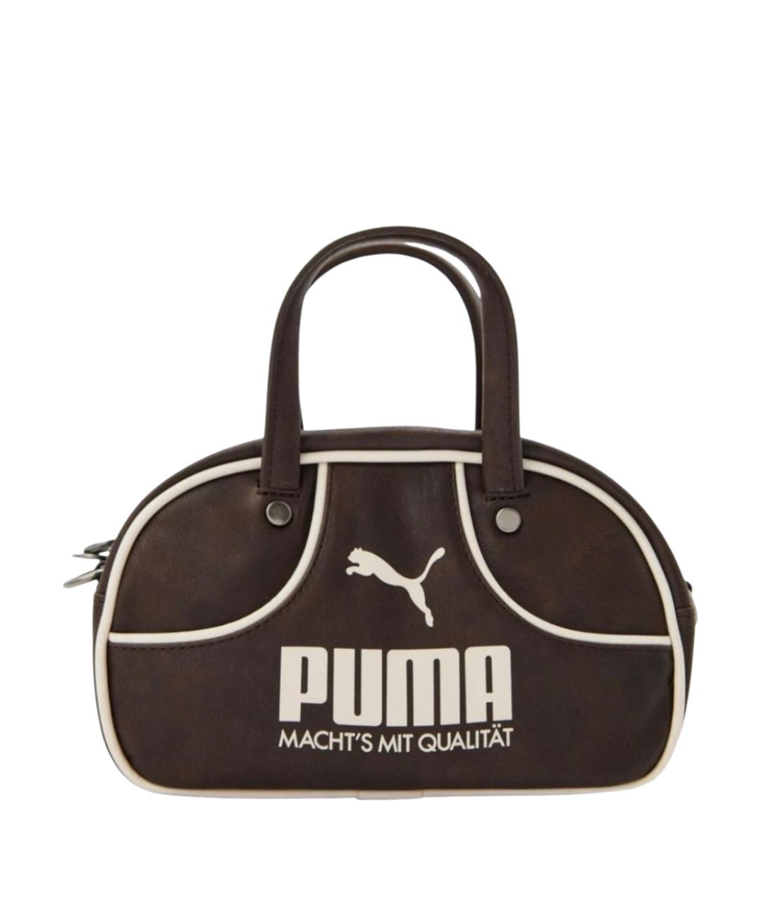 PUMA Коричневая сумка с короткими ручками из искусственной кожи, фото 1