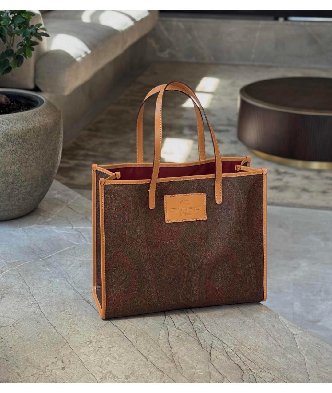 ETRO Бежевая сумка тоут из канвы, фото 3
