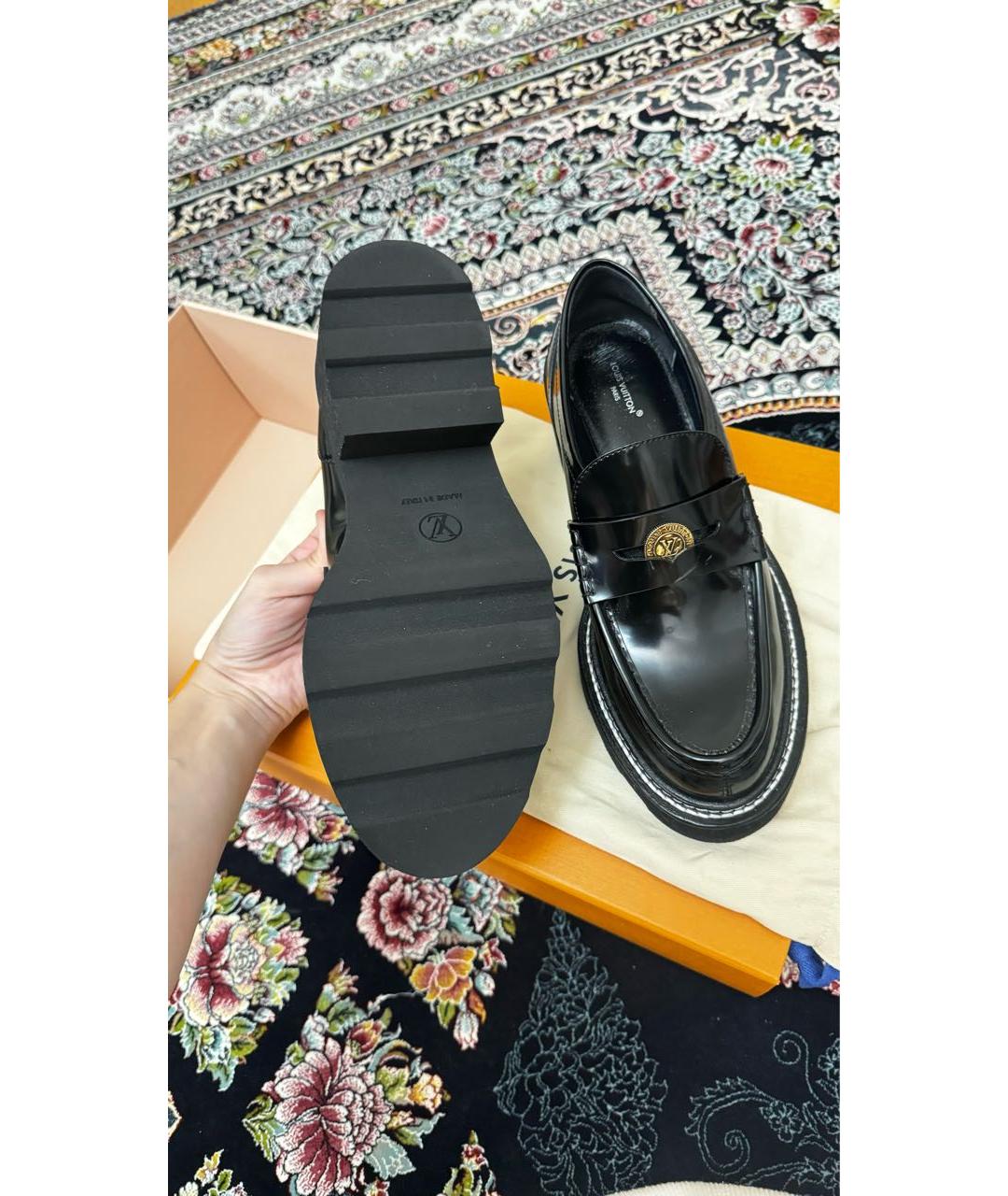 LOUIS VUITTON Черные кожаные ботинки, фото 3
