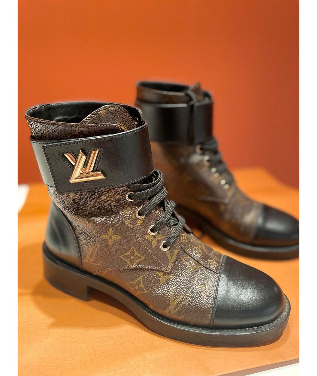 LOUIS VUITTON Коричневые кожаные ботинки, фото 8
