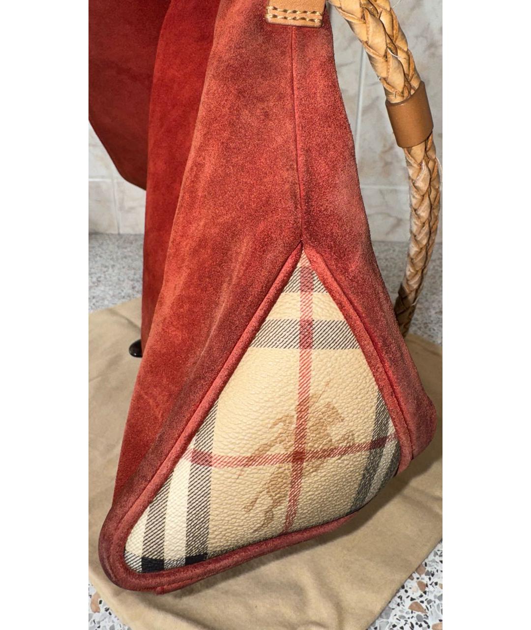 BURBERRY Красная замшевая сумка через плечо, фото 6