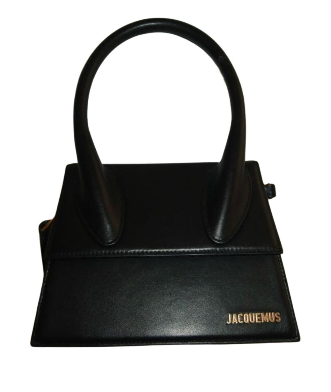 JACQUEMUS Черная кожаная сумка через плечо, фото 1