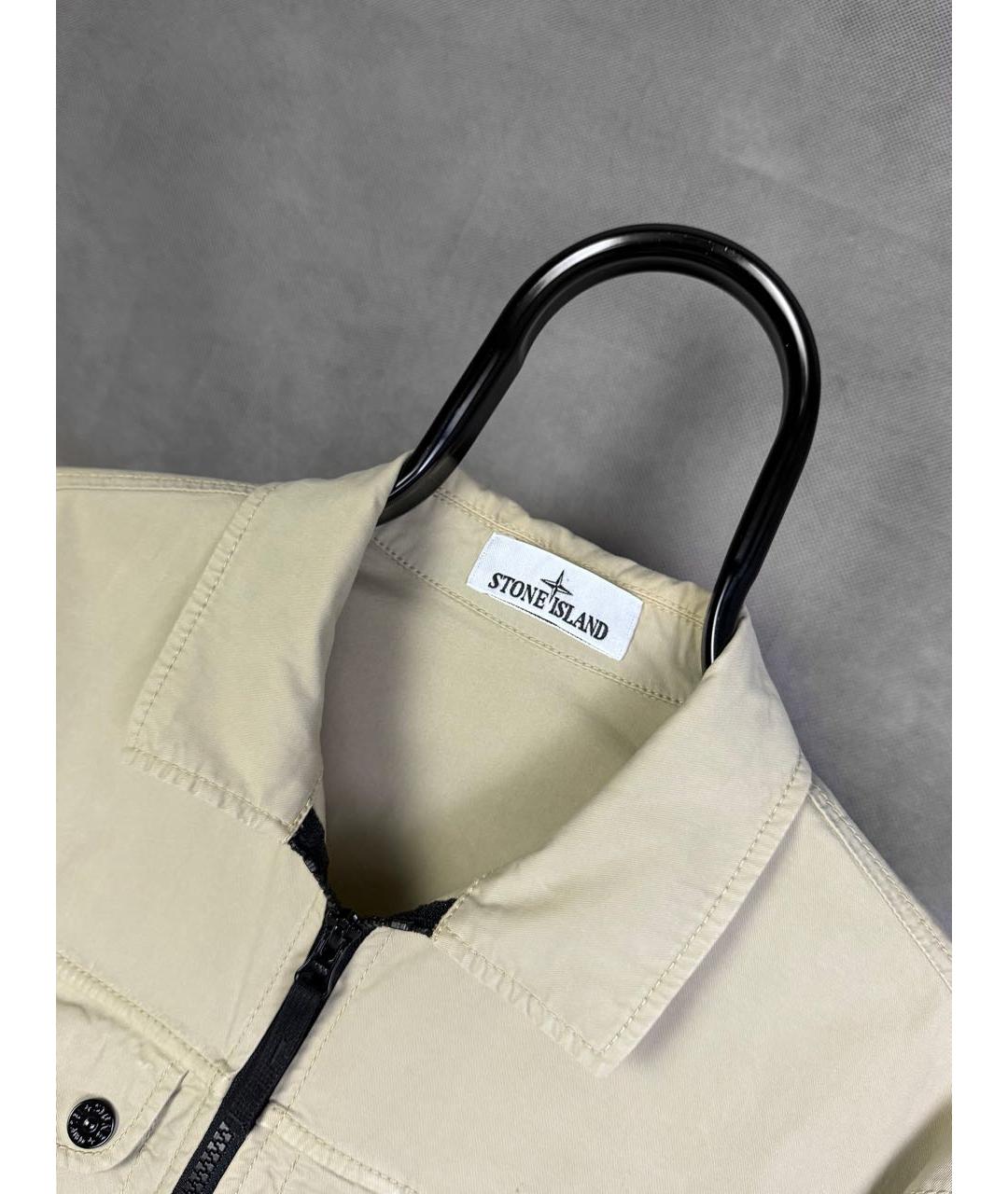 STONE ISLAND Бежевая хлопковая куртка, фото 3