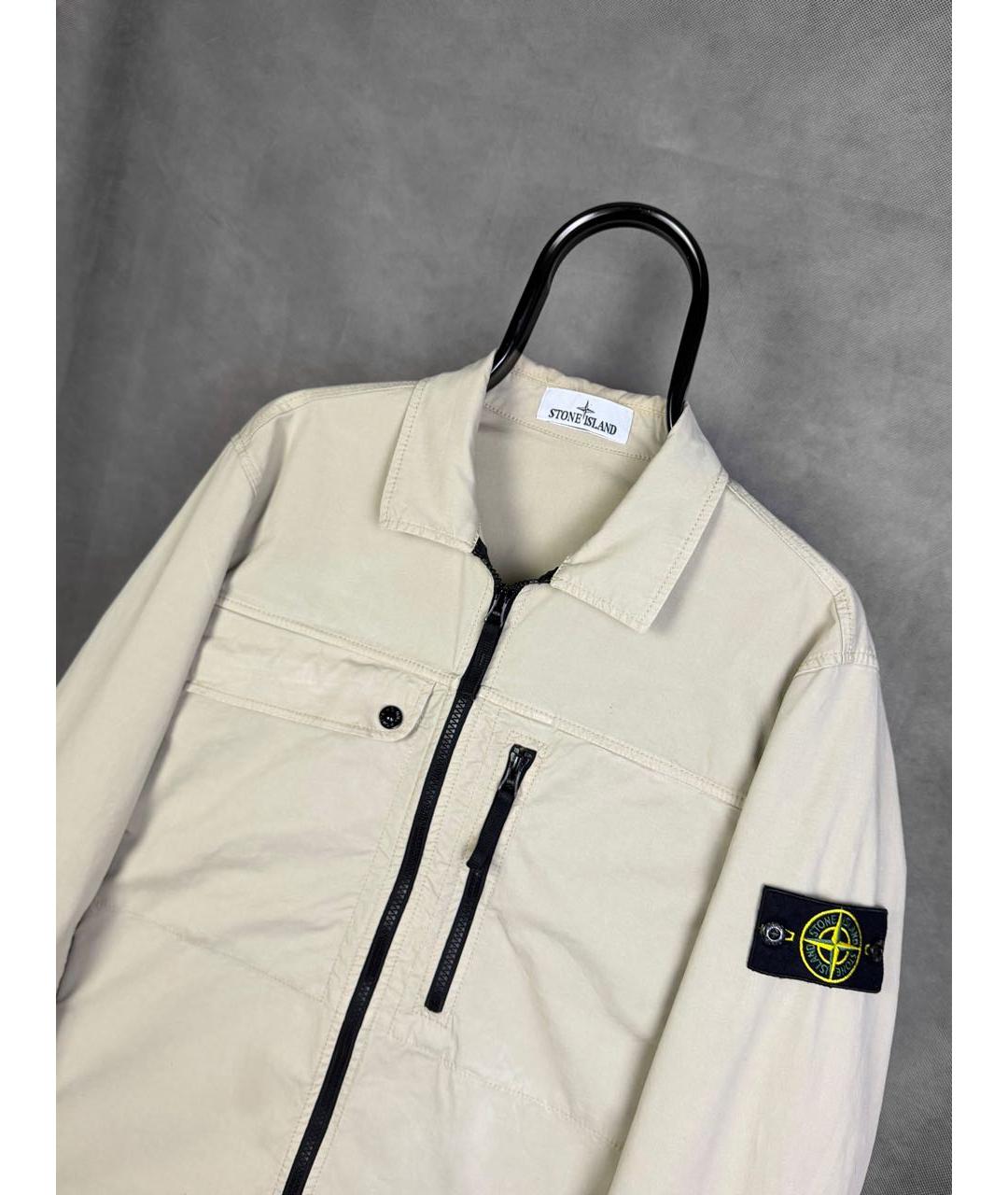STONE ISLAND Бежевая хлопковая куртка, фото 5