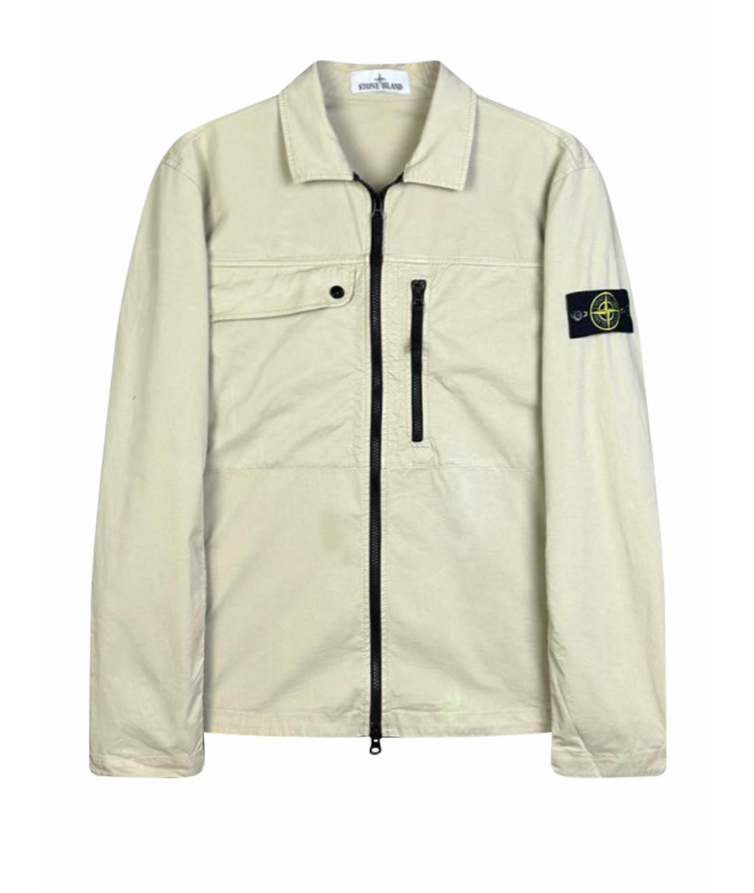 STONE ISLAND Бежевая хлопковая куртка, фото 8