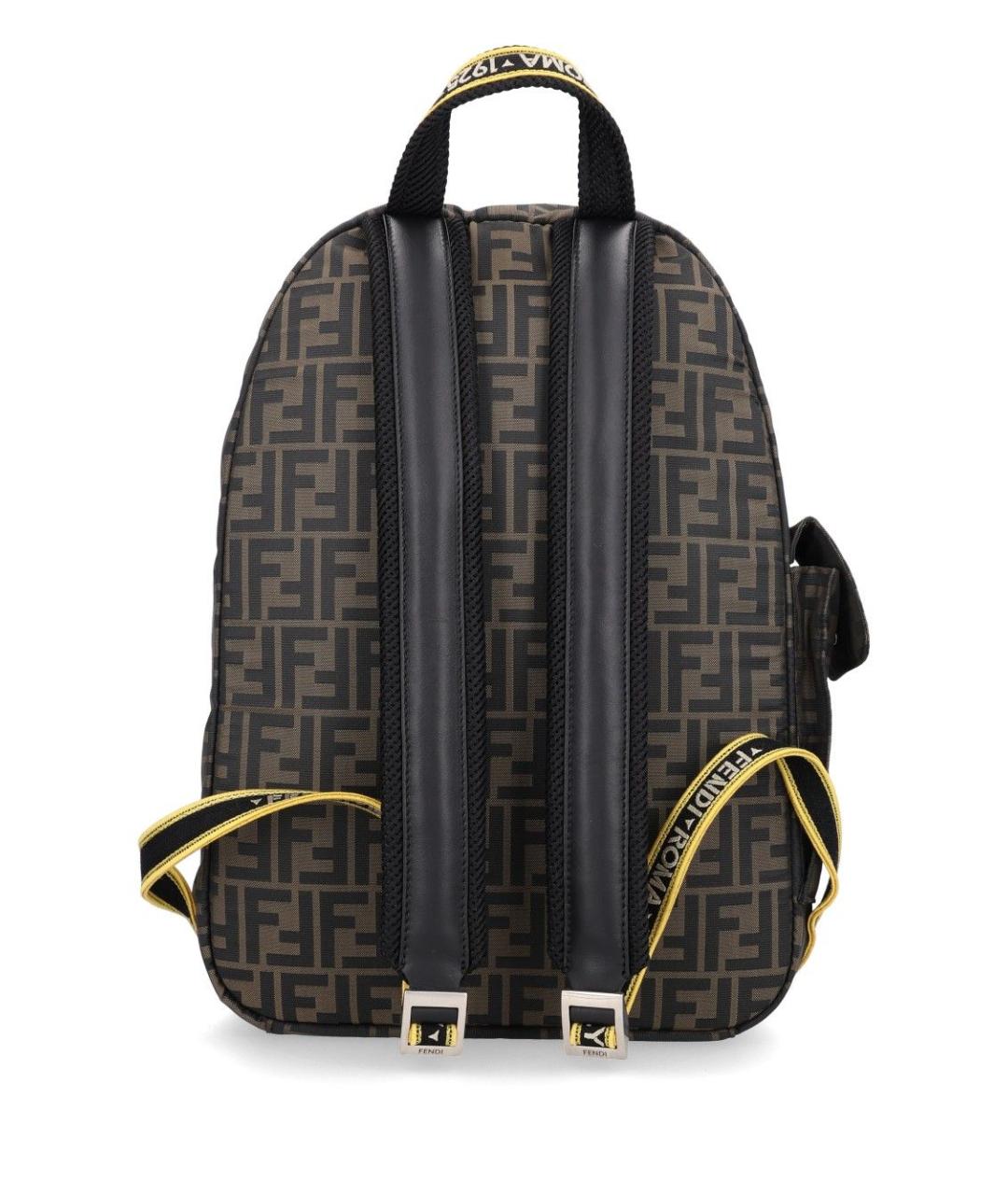 FENDI Коричневый тканевый рюкзак, фото 3