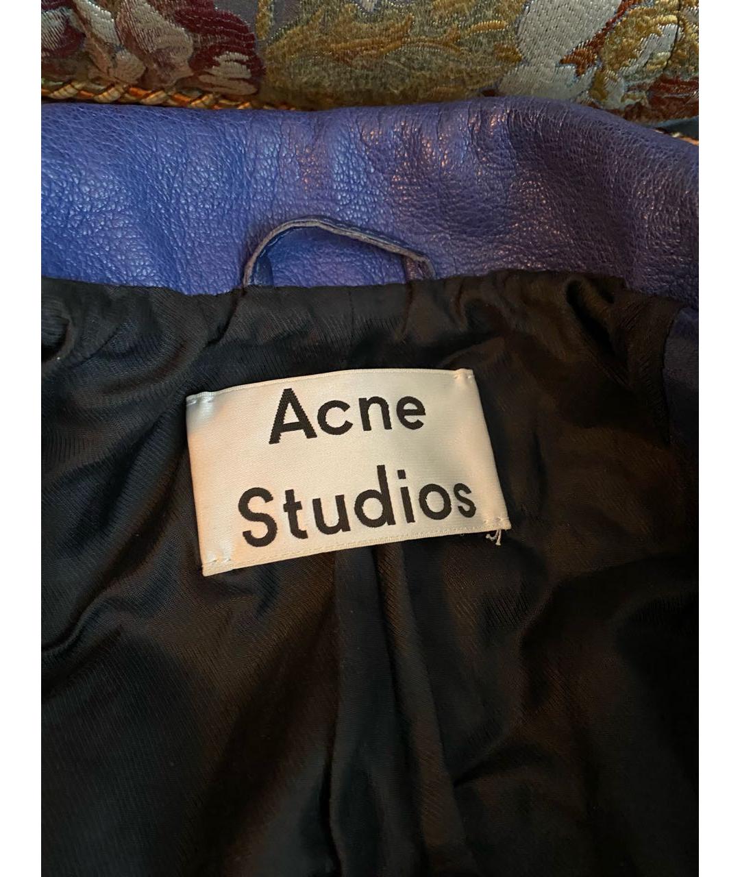 ACNE STUDIOS Синяя кожаная куртка, фото 3