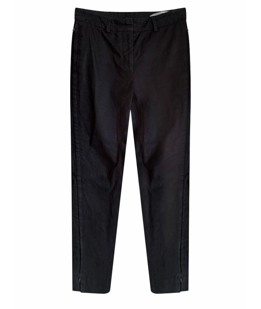 SAINT LAURENT Темно-синие хлопковые прямые брюки, фото 1