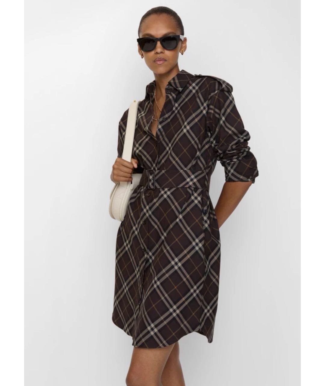 BURBERRY Мульти хлопковое повседневное платье, фото 3