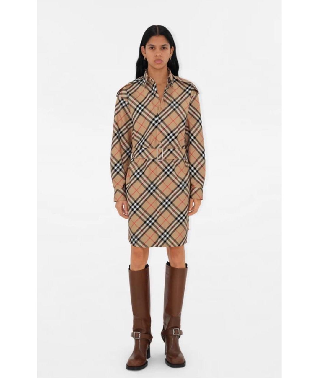 BURBERRY Мульти хлопковое повседневное платье, фото 2