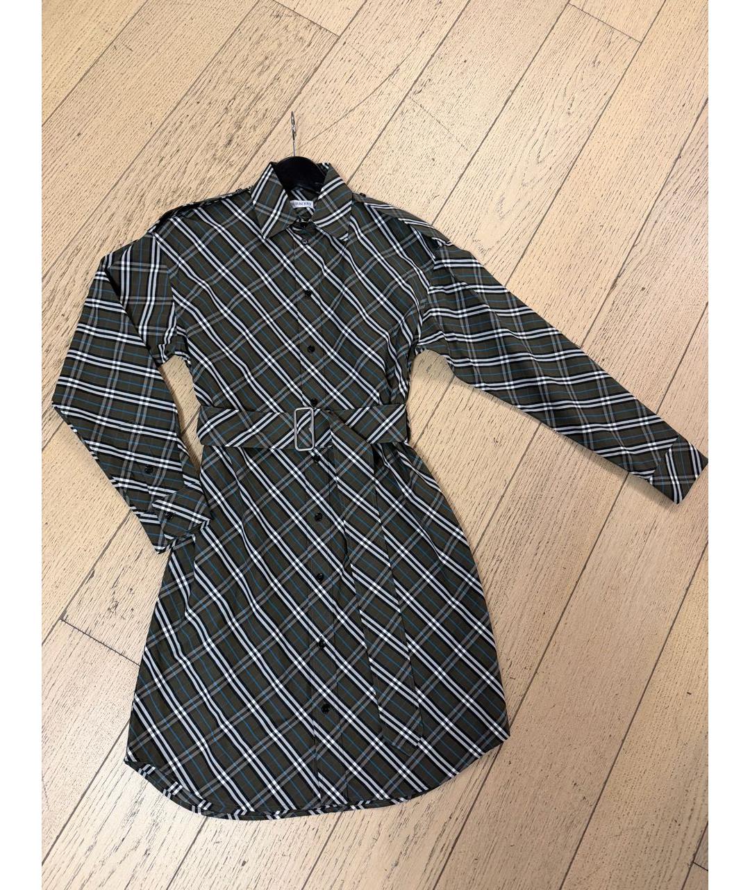 BURBERRY Мульти хлопковое повседневное платье, фото 5