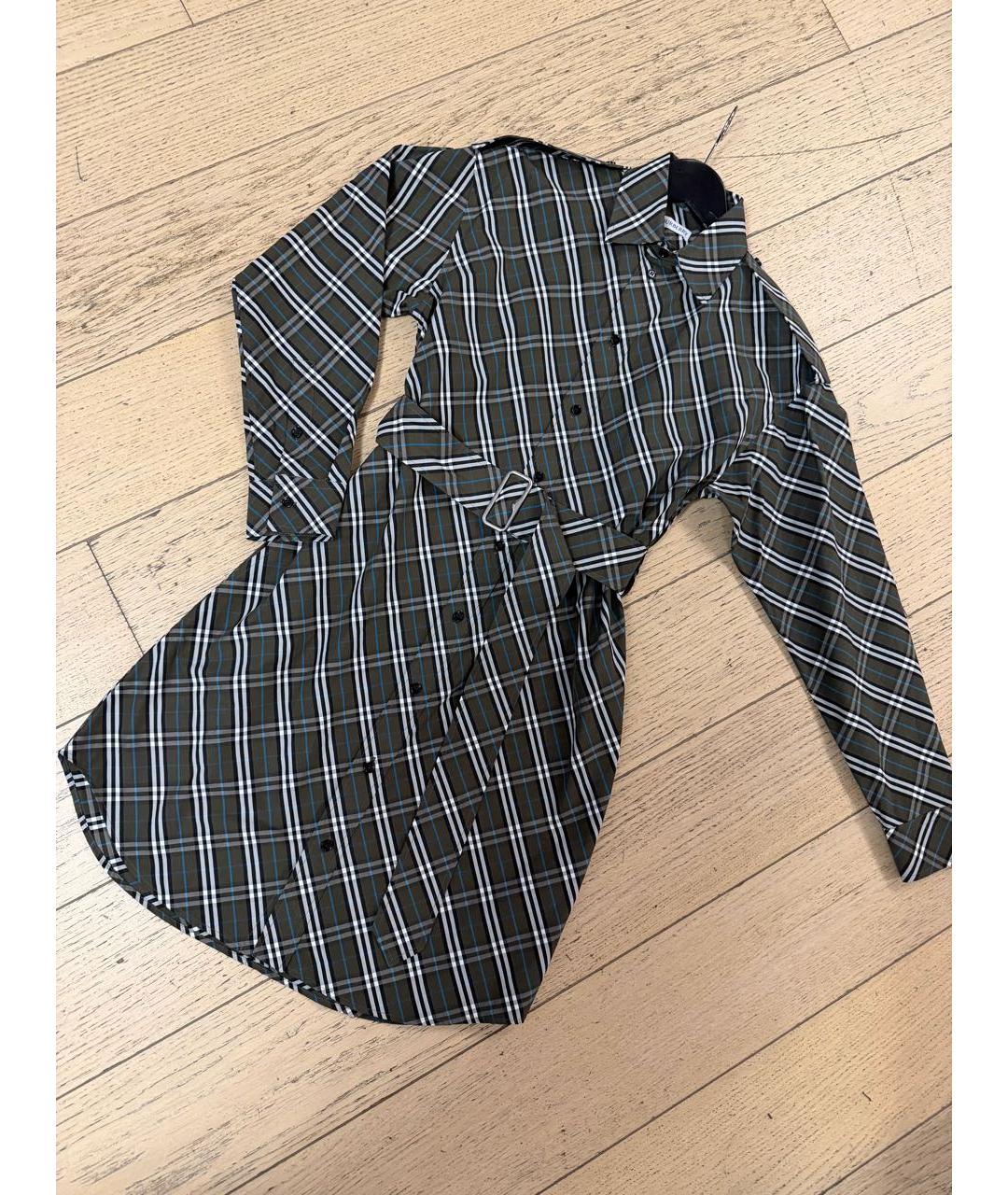 BURBERRY Мульти хлопковое повседневное платье, фото 4