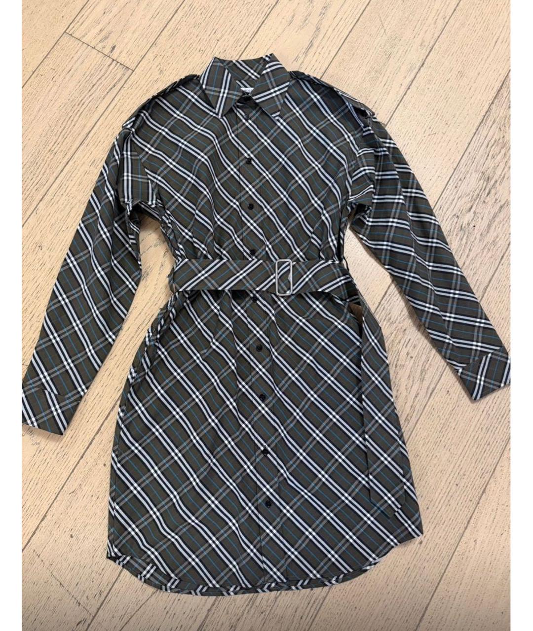 BURBERRY Мульти хлопковое повседневное платье, фото 7