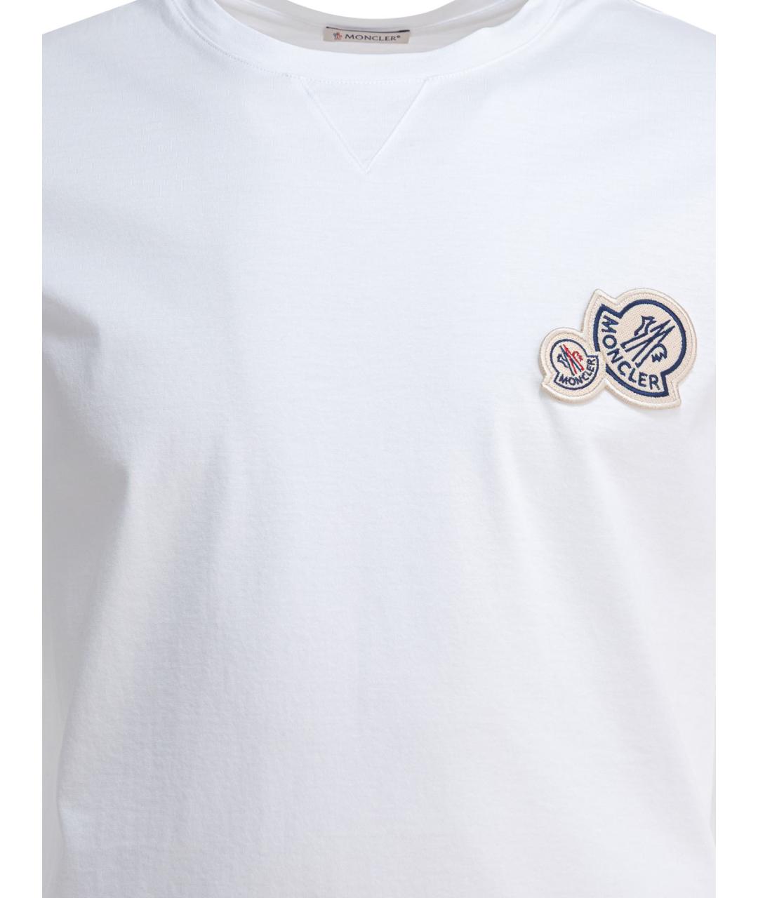 MONCLER Белая хлопковая футболка, фото 3