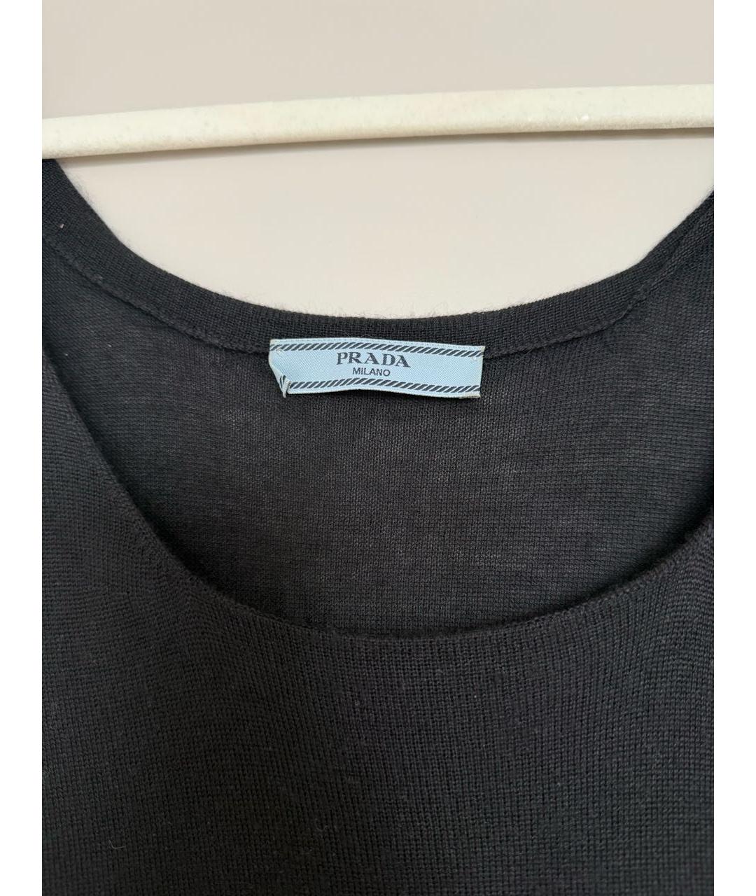 PRADA Черное кашемировое повседневное платье, фото 3