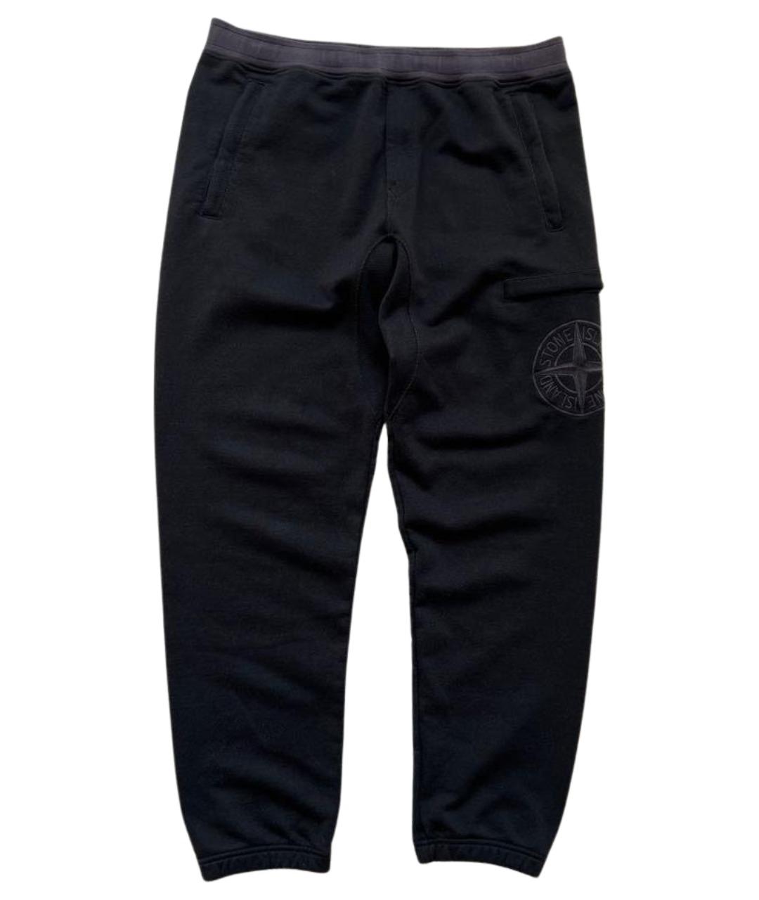 STONE ISLAND Черные хлопковые повседневные брюки, фото 1