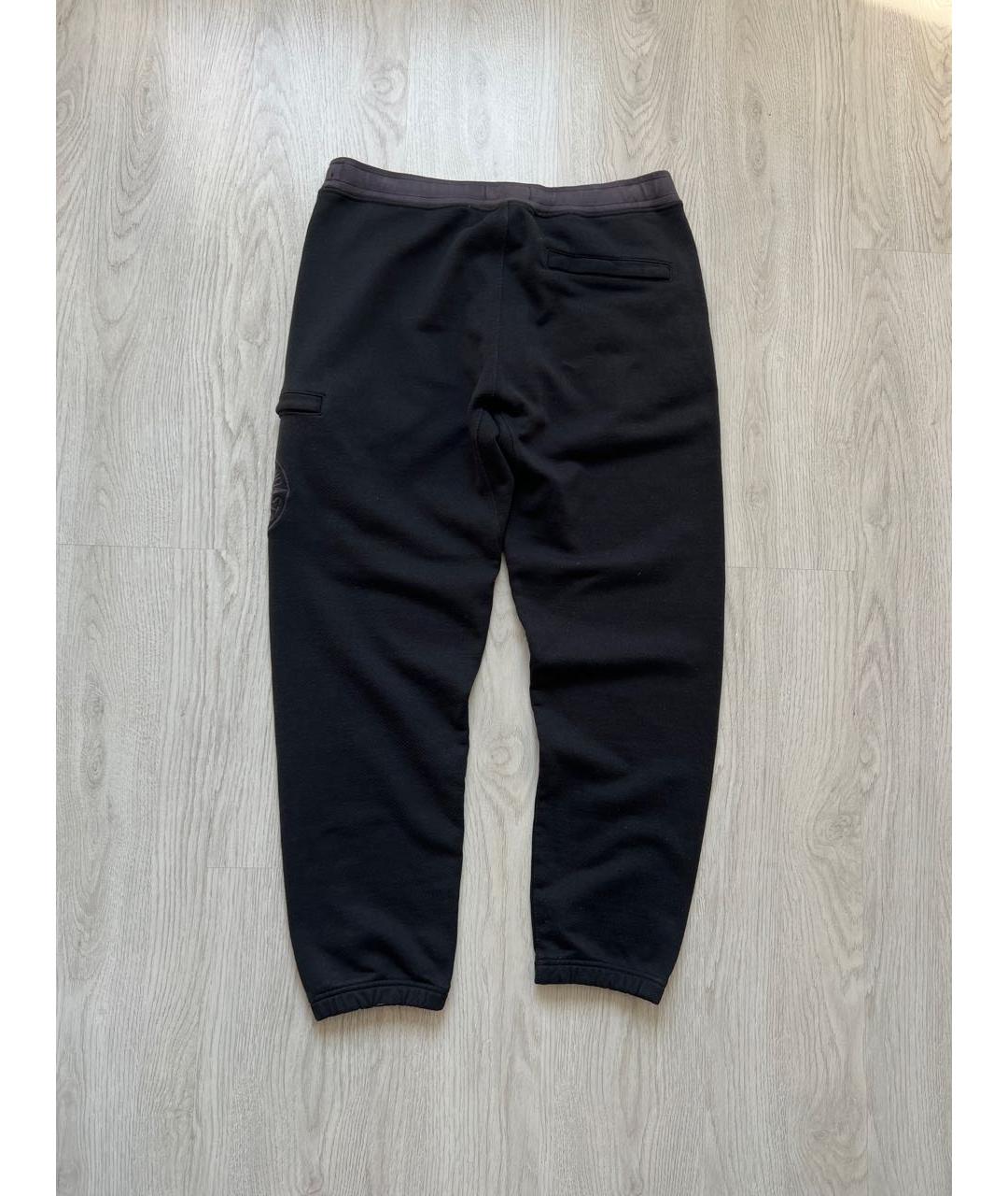STONE ISLAND Черные хлопковые повседневные брюки, фото 2